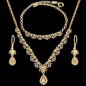 نیم ست طلا 18 عیار زنانه طلای مستجابی مدل طلوع کد 015